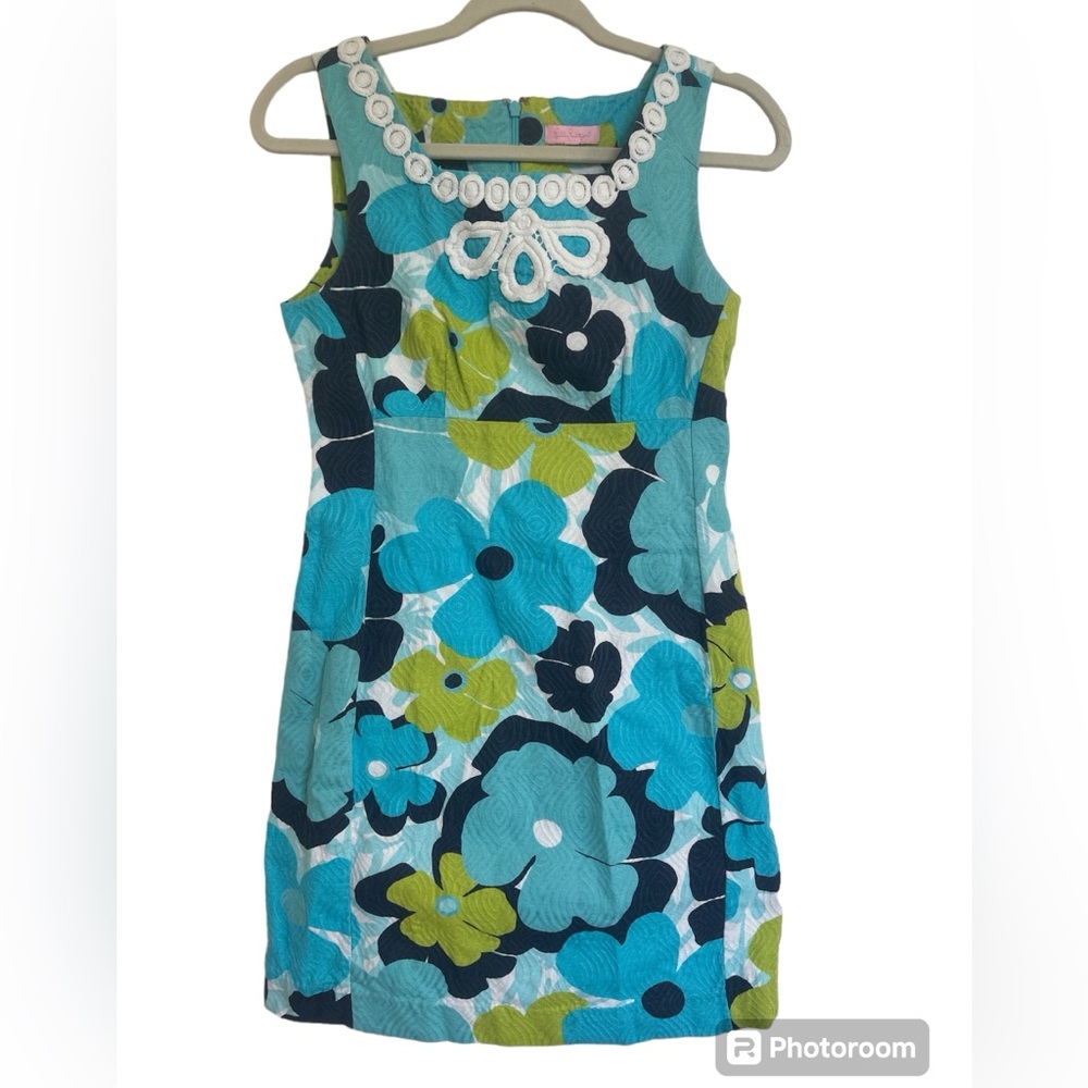 Lilly Pulitzer Adelson Floral‎ Shift Midi Dress Women's Size 2 Sleeveless
